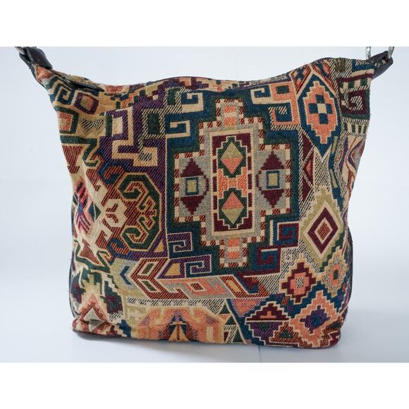Sonoma Tapestry Carpet Aztec Hobo Shoulder Bag 12" Boho Cottagecore Whimsigoth - Picture 5 of 16